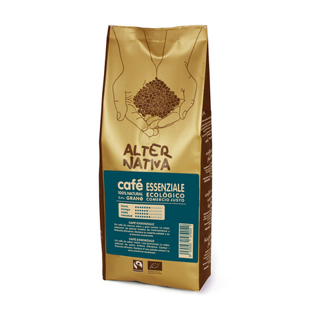 Arabica/ristet essenziale fair trade glutenfri kaffebønner bio 500 g - Alternativa3