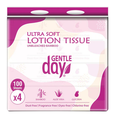 Bambusservietter med aloe vera og glycerin (4 x 100 stk.) 400 stk. - Skånsom dag