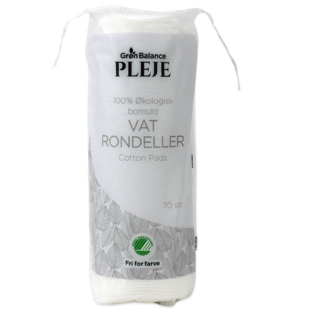 Kosmetiske puder af bomuld eco 70 stk. - GRON BALANCE