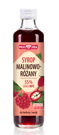 Hindbær- og rosensirup 250 ml - Polska Róża