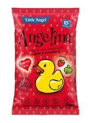 Angelina majschips jordbær og æble, fra 10 måneder, glutenfri bio 30 g
