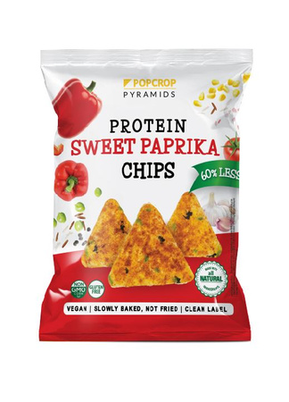 SÆT 12 x glutenfri proteinpyramidechips med smag af sød peber 60 g - POPCROP