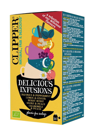 Frugt- og urtete-blanding 5 smagsvarianter bio (20 x 1,9 g) 38 g - Clipper