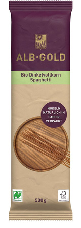 Pasta (fuldkornsspelt) spaghetti bio 500 g - alb-guld