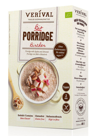 Glutenfri havregryn med frugt og nødder uden tilsat sukker BIO 350 g - Verival