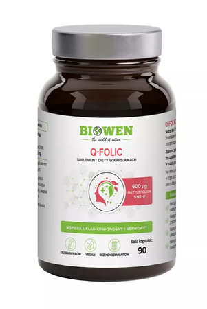 Q-folic methyleret folsyre 5-MTHF 600 µg kosttilskud 90 kapsler - Biowen