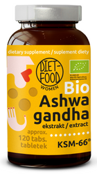 Ashwagandha-ekstrakt bio (300 mg) kosttilskud 120 tabletter - DIET-FOOD
