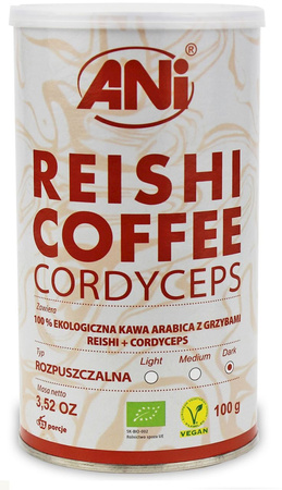 Øjeblikkelig kaffe "reishi + cordyceps" BIO 100 g - ANI