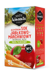 Naturligt grumset æble- og gulerodsjuice 5l