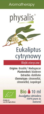 Citron eukalyptus æterisk olie (citroen eukalyptus) bio 10 ml
