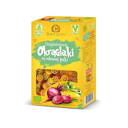 Majs og ris pasta farvede cirkler glutenfri bio 250 g