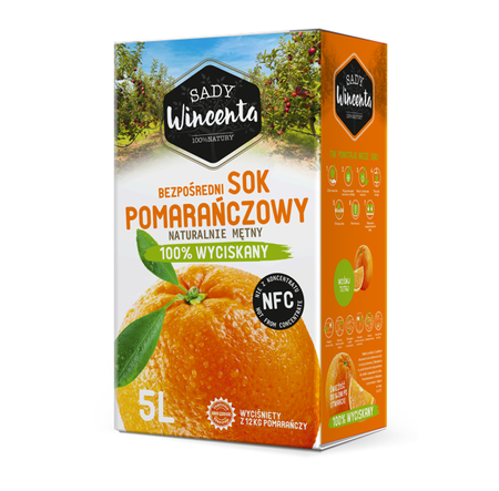 Naturligt grumset appelsinjuice 5l