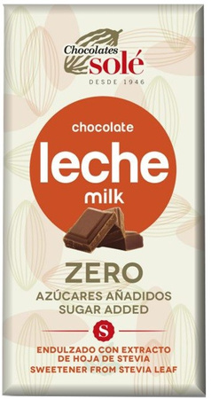 Sukkerfri mælkechokolade med stevia 100 g