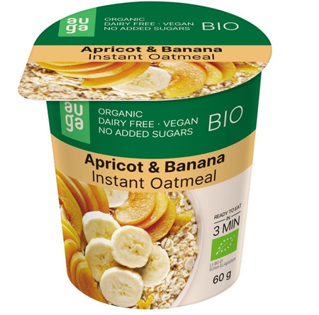 SÆT 8 x Havregryn med abrikoser og banan fuldkornsbio 60 g