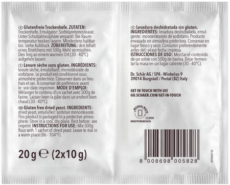 SÆT 50 x Glutenfri tørgær 20 g - Lievito 