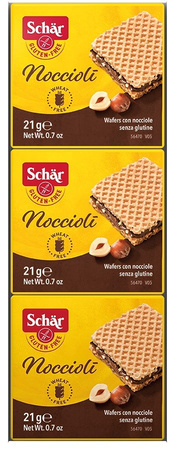 Hasselnøddecremevafler 3x21g glutenfri 63g
