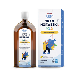 Norsk omega-3 torskelevertran (500 mg) til børn fra 3 år med citronsmag kosttilskud 500 ml - OSAVI