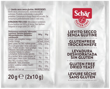 Glutenfri tørgær 20 g - Lievito 