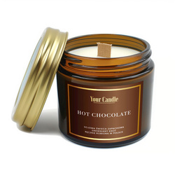 Hot Chocolate sojaduftlys med trævæge 120 ml - Your Candle