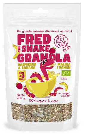 Granola med ananas og banan bio 200 g - DIET-FOOD (Fred the snake)