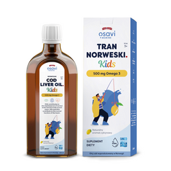 Norsk omega-3 torskelevertran (500 mg) til børn fra 3 år med citronsmag kosttilskud 250 ml - OSAVI