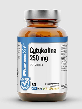 Cyticoline kosttilskud (250 mg) glutenfri 60 kapsler - Pharmovit (Clean Label)