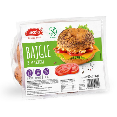 Glutenfri bagels med birkes (2 x 95 g) 190 g - INCOLA