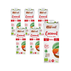SÆT 6 x Glutenfri sukkerfri kokosdrik bio 1 l