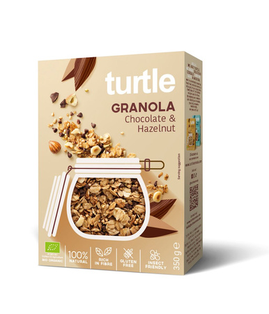 Økologisk glutenfri granola med chokolade og hasselnødder 350 g – Turtle