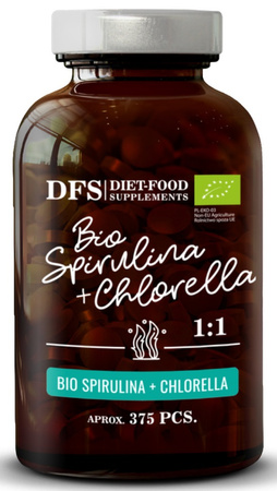 Chlorella + spirulina bio kosttilskud 375 tabletter - DIET-FOOD