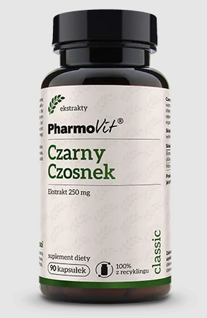 Sort hvidløgsekstrakt (250 mg) glutenfrit kosttilskud 90 kapsler - Pharmovit (Classic)