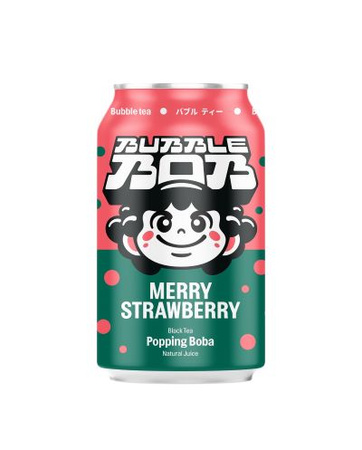 Popping Bubble Tea Jordbær 330 ml