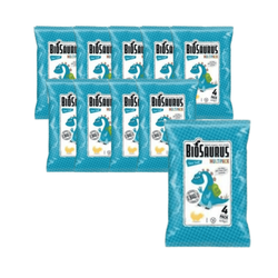 SÆT 10 x Dinosaurs majschips med havsalt glutenfri bio 4x15g - Biosaurus