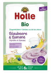 Glutenfri blåbær- og bananmælksrisgrød fra 6 måneder BIO 200 g - Holle