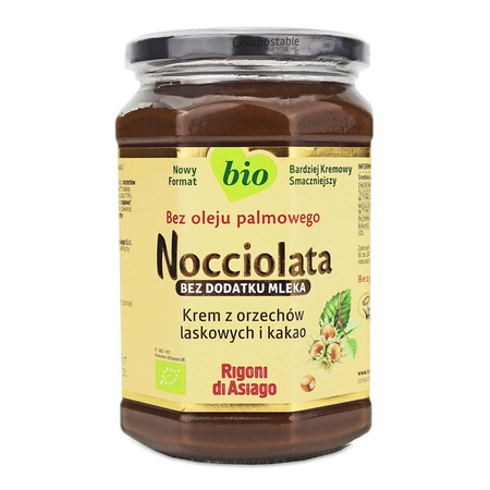 Hasselnødde- og kakaocreme glutenfri bio 650 g - Rigoni di Asiago (Nocciolata)