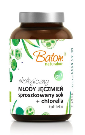 Young bygjuicepulver + chlorella 500 mg tabletter kosttilskud 120 g - Batom