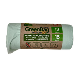 Bio- og blandede affaldsposer (komposterbare og bionedbrydelige) 12 l 15 stk - FROGGY (GREENBAG)