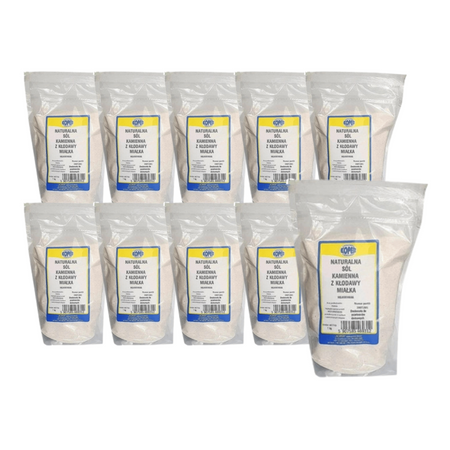 SÆT 10 x Groft naturligt stensalt 1 kg