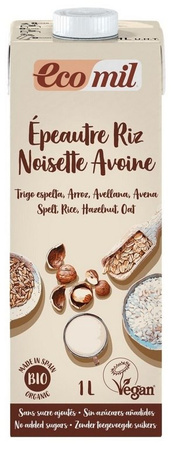 Vegetabilsk drik spelt-ris-hasselnødder-havre BIO 1 L - ECOMIL