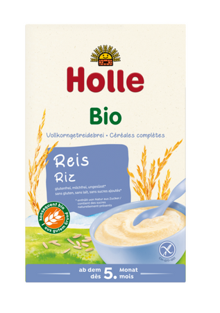 Glutenfri fuldkornsrisgrød uden tilsat sukker fra 5 måneder bio 250 g - Holle