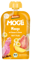 Banan - guava - mango mousse uden tilsat sukker fra 1 år Demeter bio 100 g - MOGLI