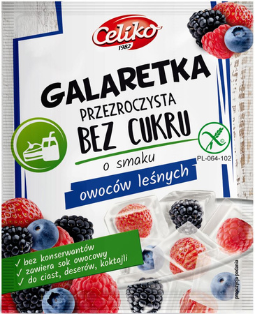 Sukkerfri skovfrugtgelé (transparent) Celiko, 14 g