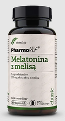 Melatonin med melissa kosttilskud 60 kapsler - PHARMOVIT (Classic)