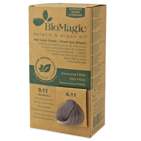 Hårfarve intensiv aske meget lys blond (9.11) 250 g - BIOMAGIC