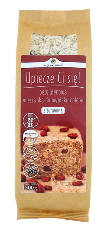 Five Transformations glutenfri brødblanding med tranebær, 500 g