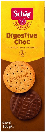 Digestive Choc - glutenfri kiks med chokoladestykker 150 g - Schar