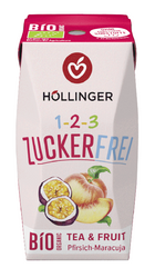 Drik med smag af fersken og passionsfrugt uden sukker bio 200 ml - HOLLINGER