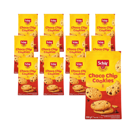 SÆT 12 x Choco chip kiks glutenfri 200 g - Schar
