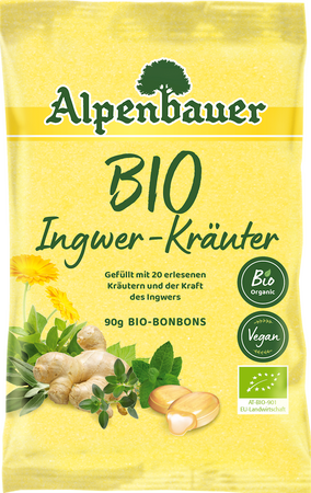 Vegansk slik med fyld af ingefær og urter BIO 90 g