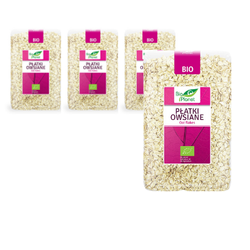 Sæt med 4 x havregryn bio 1 kg